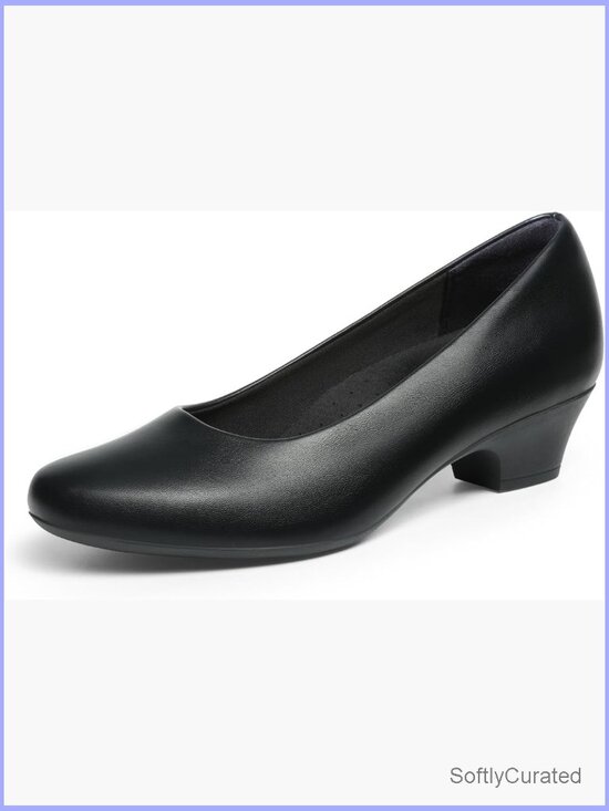 Shoes - Chunky Closed Toe Low Block Heel Pumps Dress Work Wedding Casual Shoes